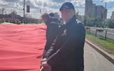 Работники НАРБ участвуют в акции – несут полотнище Государственного флага Республики Беларусь 007